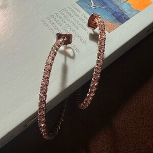 Rose Gold Rhinestone Hoops